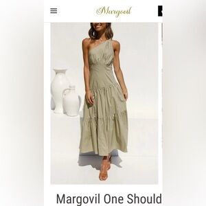NWT margovil green one shoulder dress. Size XL